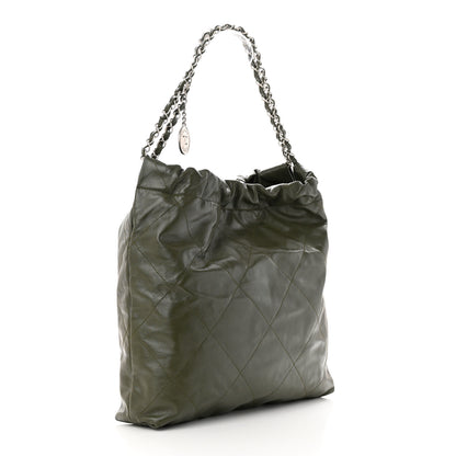 Chanel Shiny Calfskin Quilted Chanel 22 Khaki 4 of 11