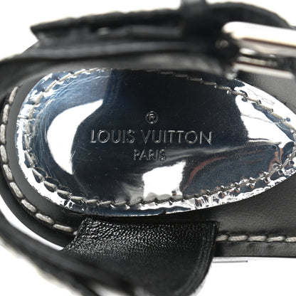 Louis Vuitton Calfskin Monogram Passenger Flat Sandals 37.5 Black 7 of 8