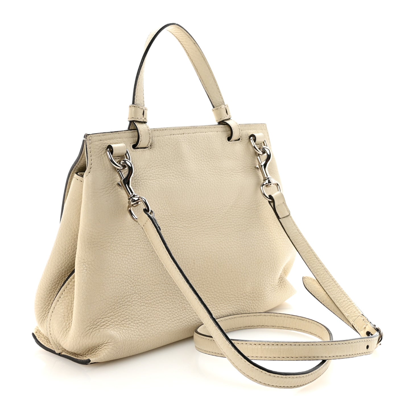 Cellarius Calfskin Small Bamboo Daily Top Handle Bag Mystic White