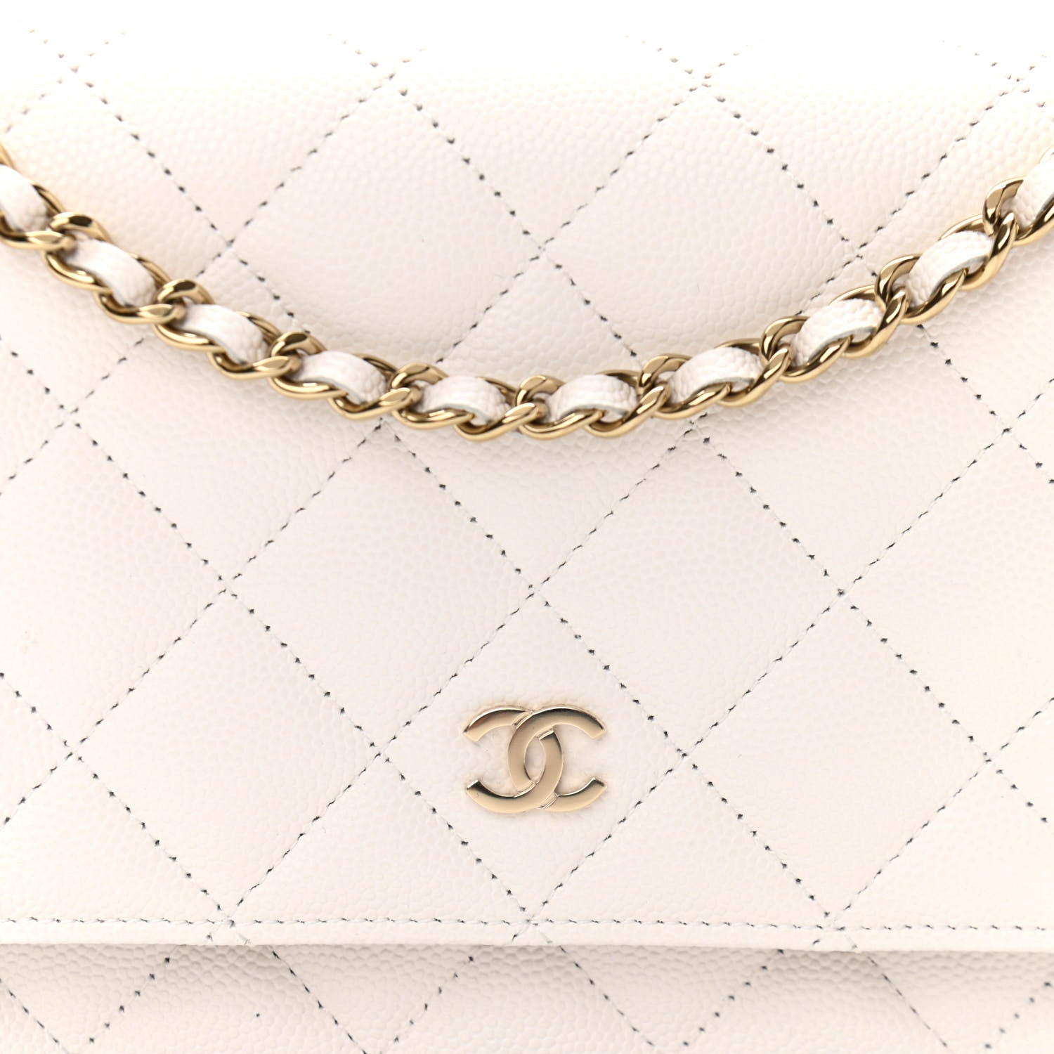 Chanel Caviar Quilted Wallet On Chain WOC White 9 of 12
