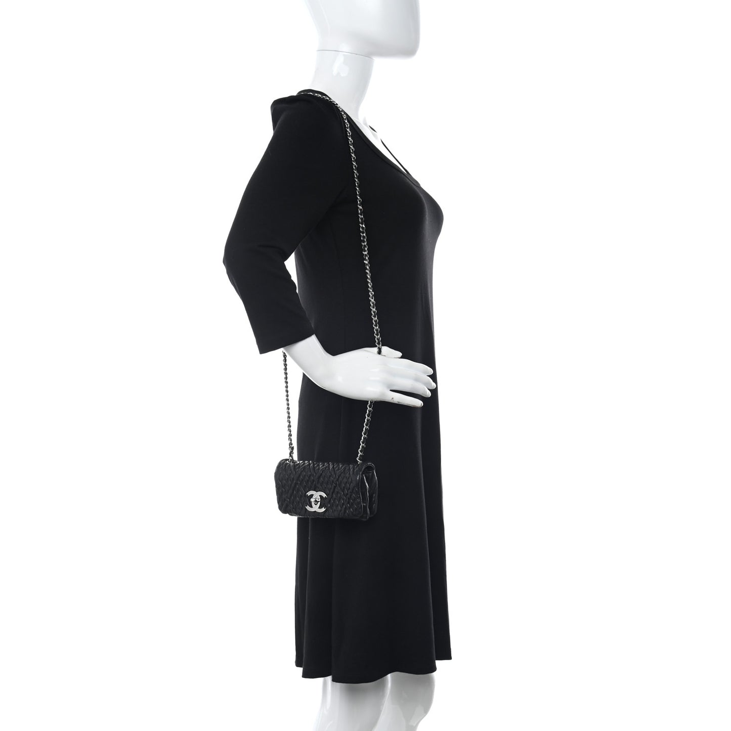 Lambskin Small Astrakan Flap Black