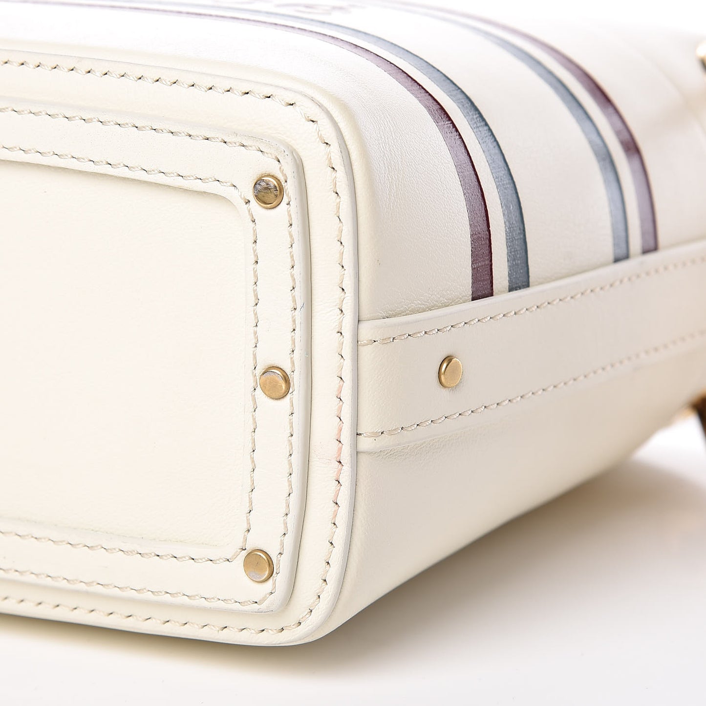 Calfskin Logo Mini Roy Bucket Bag Natural White