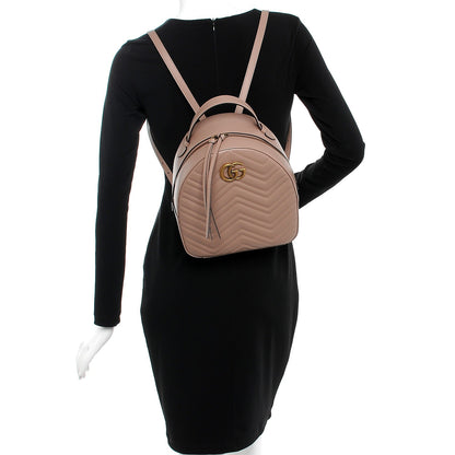 Gucci Calfskin Matelasse GG Marmont Backpack Porcelain Rose 2 of 7