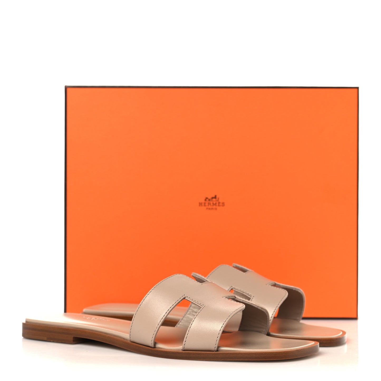 Box Calfskin Oran Sandals 38.5 Camel