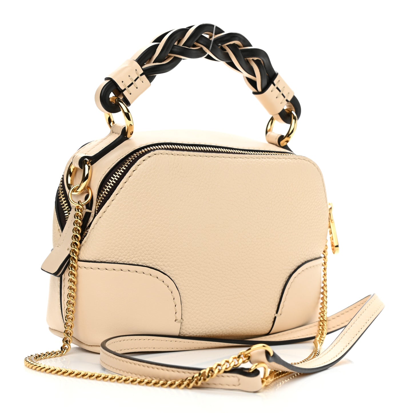 Calfskin Mini Daria Chain Bag Light Beige