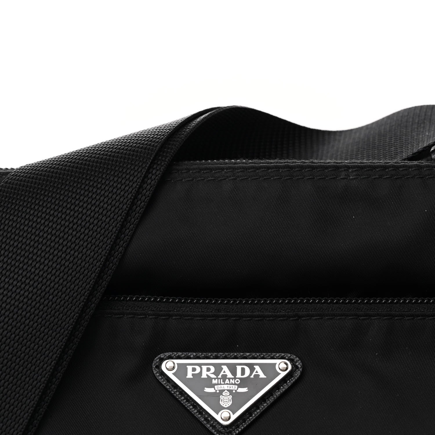Prada Tessuto Nylon Messenger Bag Black 8 of 12