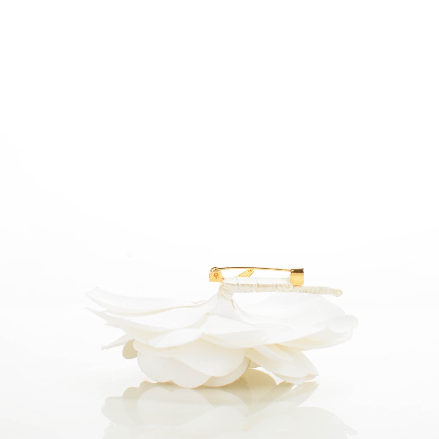 Chanel Crepe Satin Camellia Brooch Pin White 3 of 5