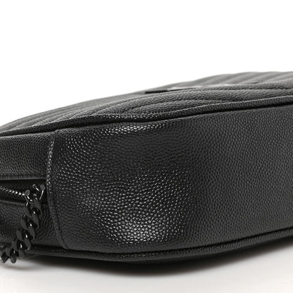 Saint Laurent Grain De Poudre Matelasse Monochrome Monogram Mini Lou Camera Bag Black 7 of 8