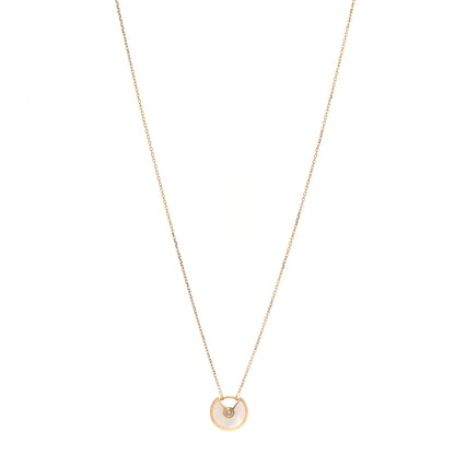 Cartier 18K Yellow Gold Diamond Mother of Pearl XS Amulette de Cartier Pendant Necklace 1 of 6