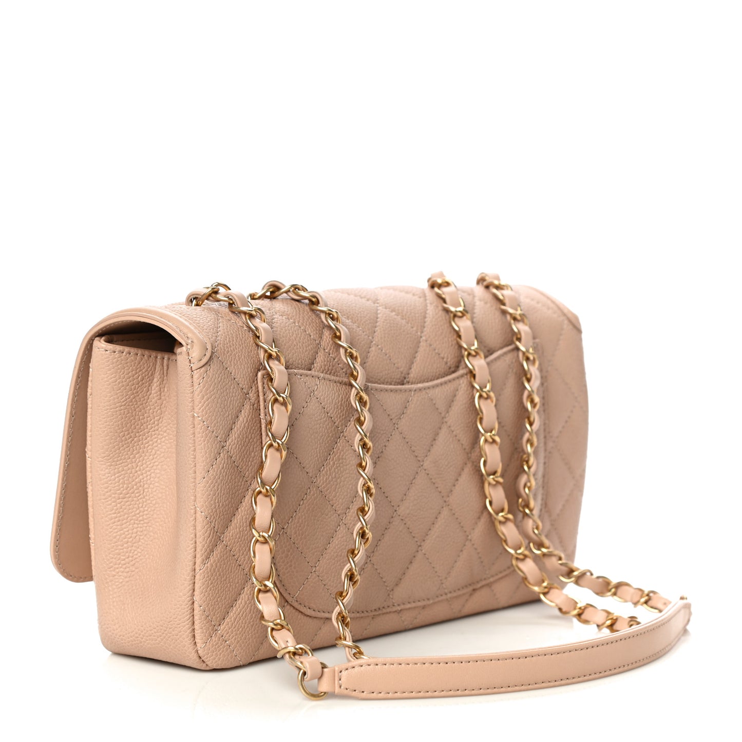 Caviar Quilted Medium CC Filigree Flap Beige