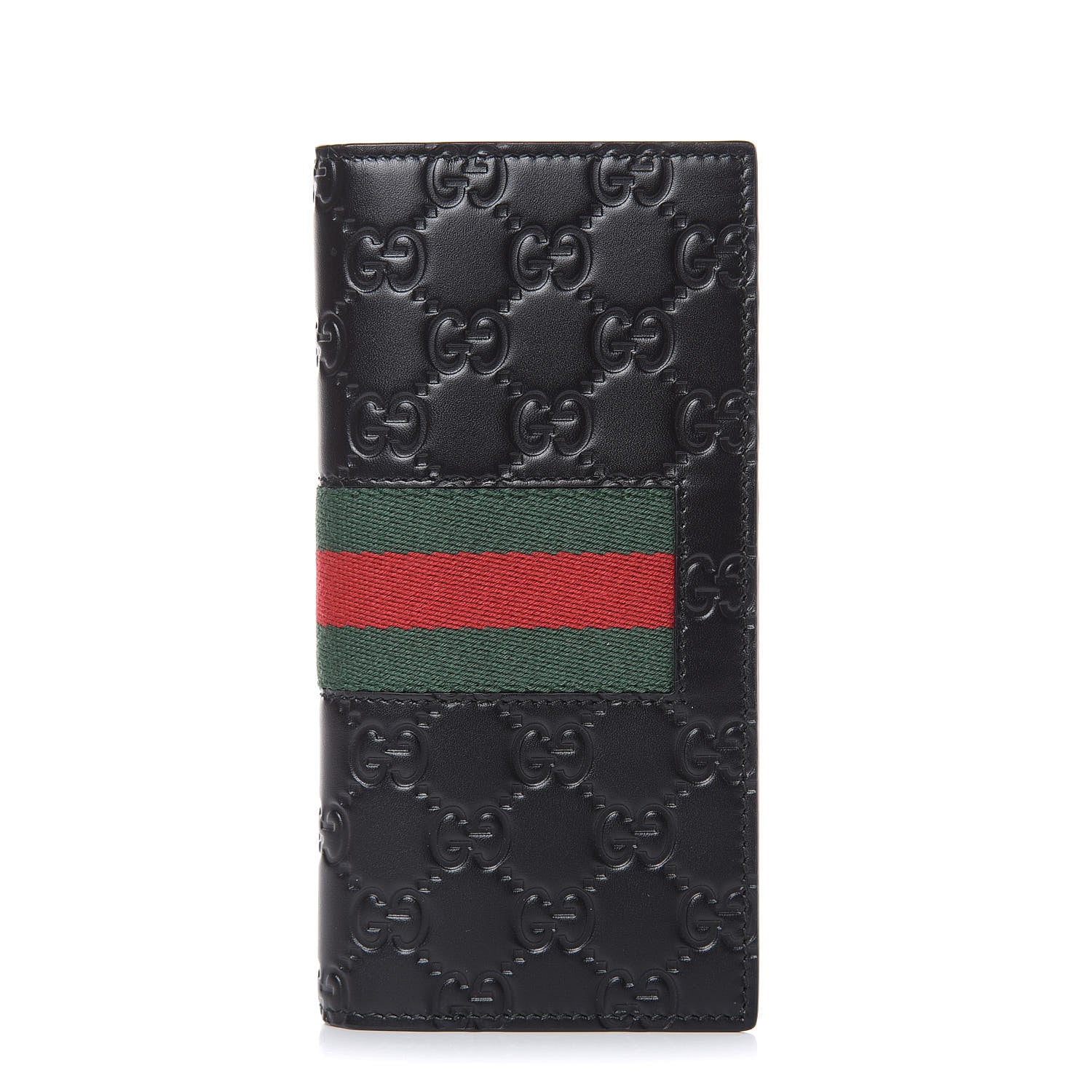 Gucci Guccissima Signature Web New Web Long Wallet Black 1 of 9