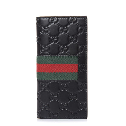 Gucci Guccissima Signature Web New Web Long Wallet Black 1 of 9