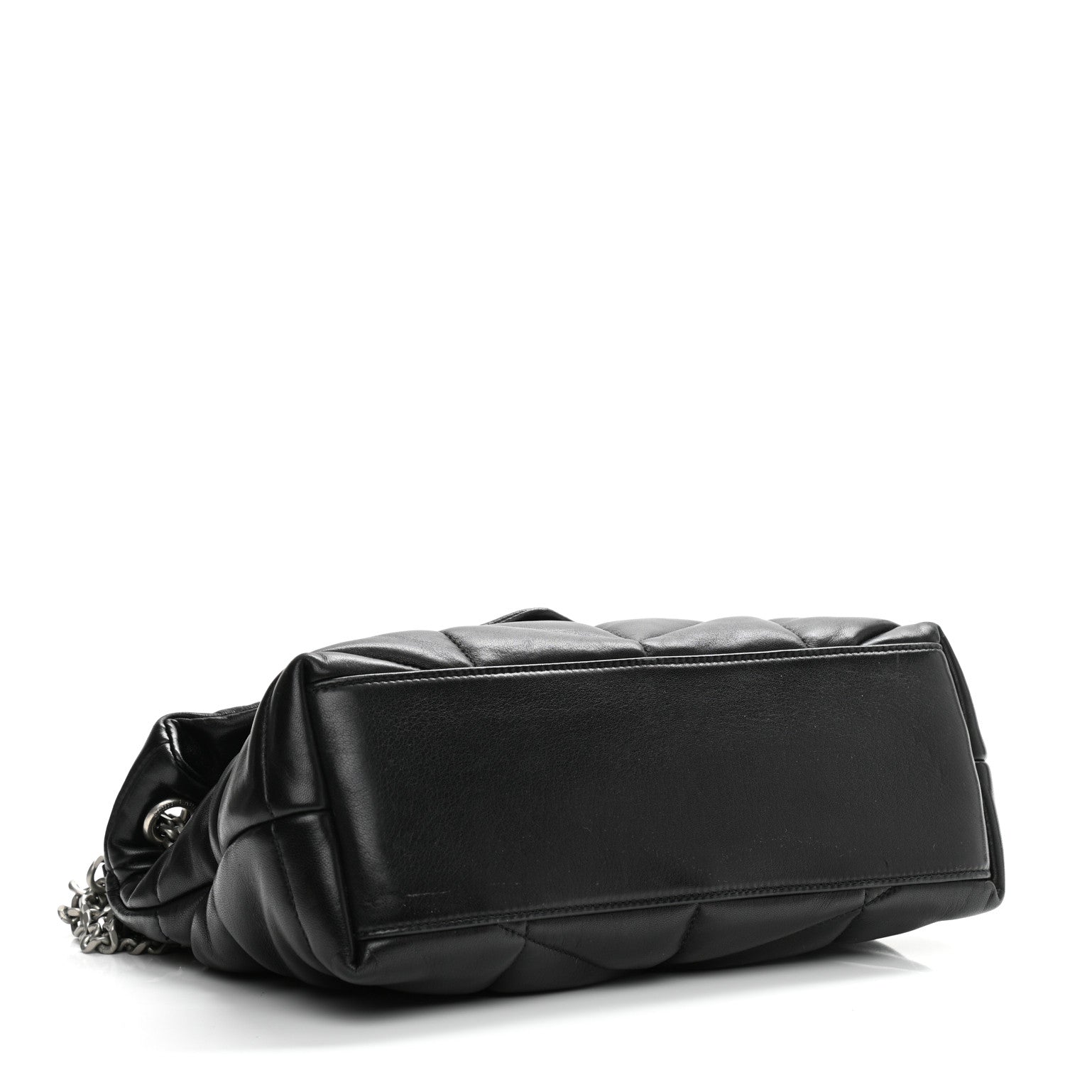 Saint Laurent Lambskin Quilted Small Loulou Puffer Monogram Chain Satchel Black 4 of 11