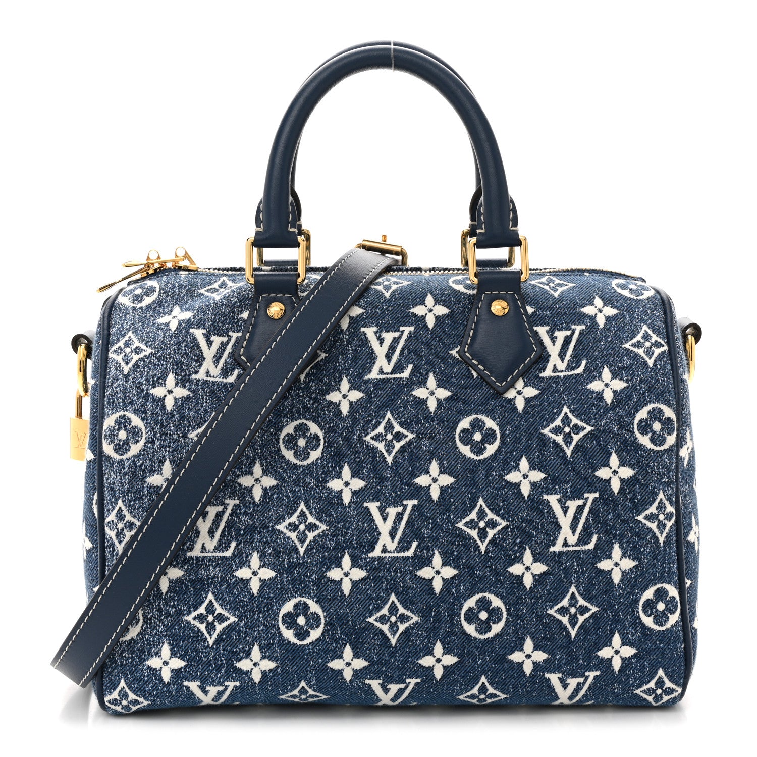 Louis Vuitton Monogram Jacquard Denim Speedy Bandouliere 25 Bleu 1 of 9