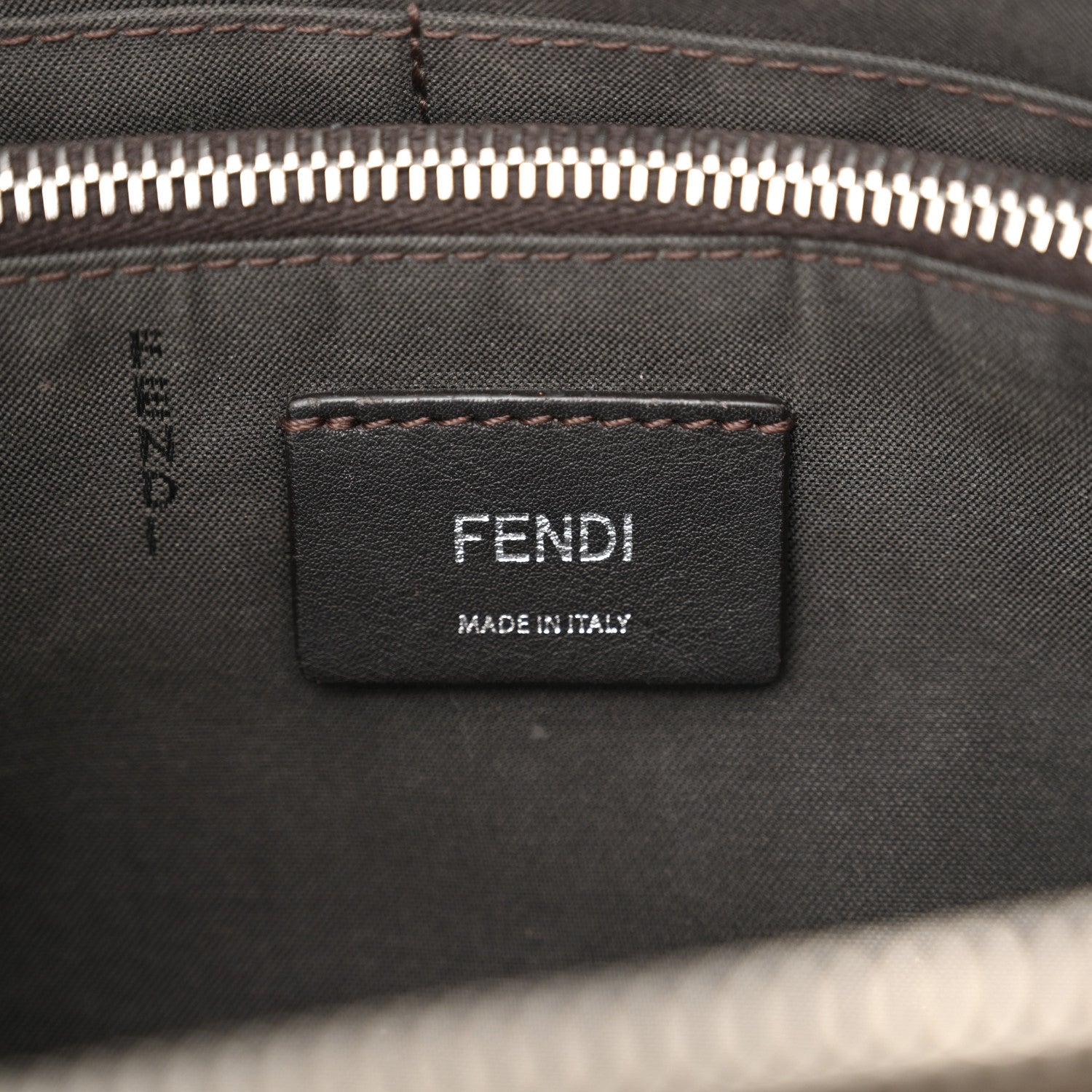 Fendi Vitello Dolce Bi-Color FF 1974 Embossed Medium By The Way Boston Bag Maya Black 6 of 14