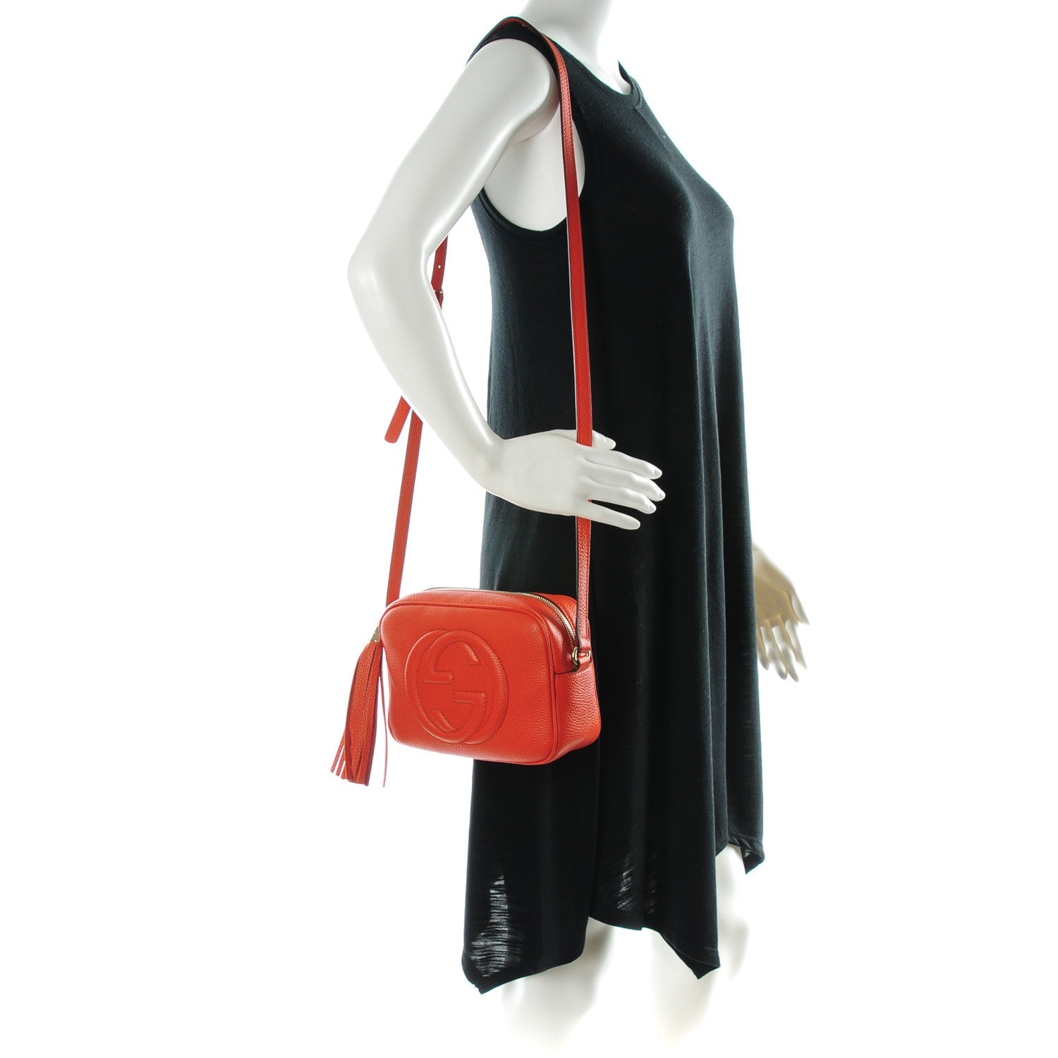 Gucci Pebbled Calfskin Small Soho Disco Bag Sun Orange 2 of 7
