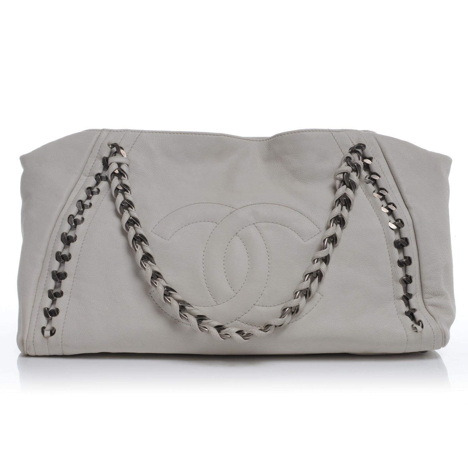 Chanel Leather Large Modern Chain Tote White 2 of 7