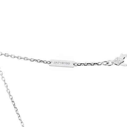 Van Cleef & Arpels 18K White Gold Diamond Vintage Alhambra Pendant Necklace 4 of 6