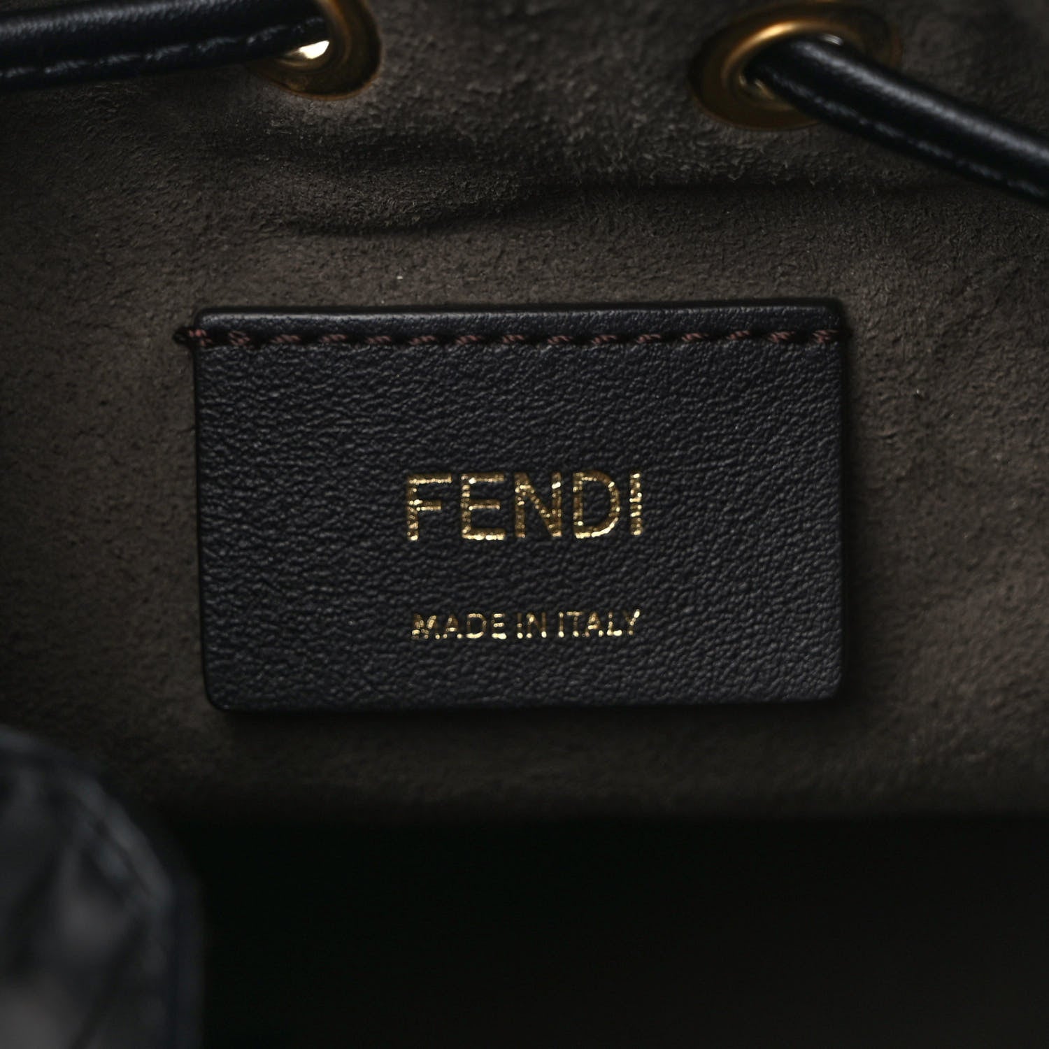 Fendi Vitello Liberty F is Fendi FF 1974 Embossed Mini Mon Tresor Bucket Bag Black 6 of 9