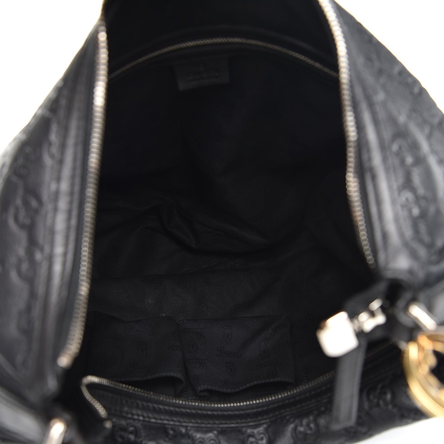 Guccissima Large GG Twins Hobo Black