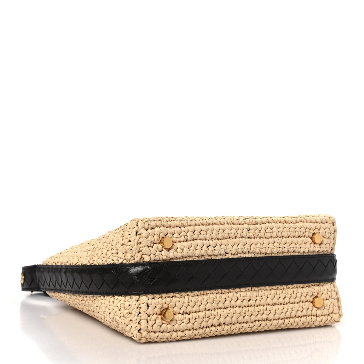Raffia Woven Nappa Intrecciato Mini Wallace Natural Fondant