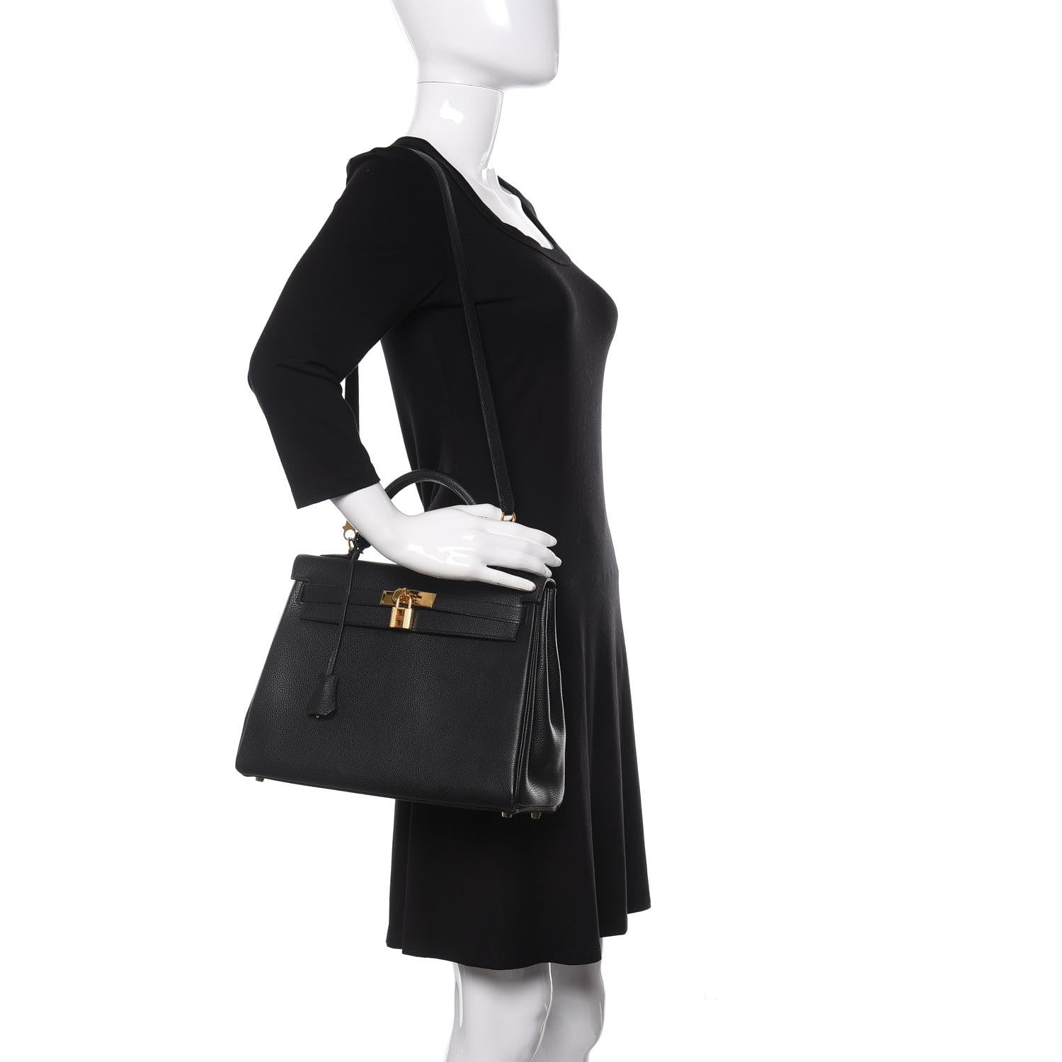 Hermes Togo Kelly Retourne 32 Black 2 of 12