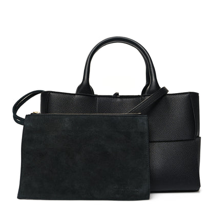 Bottega Veneta Grained Calfskin Maxi Intrecciato Mini Arco Tote Black 1 of 11