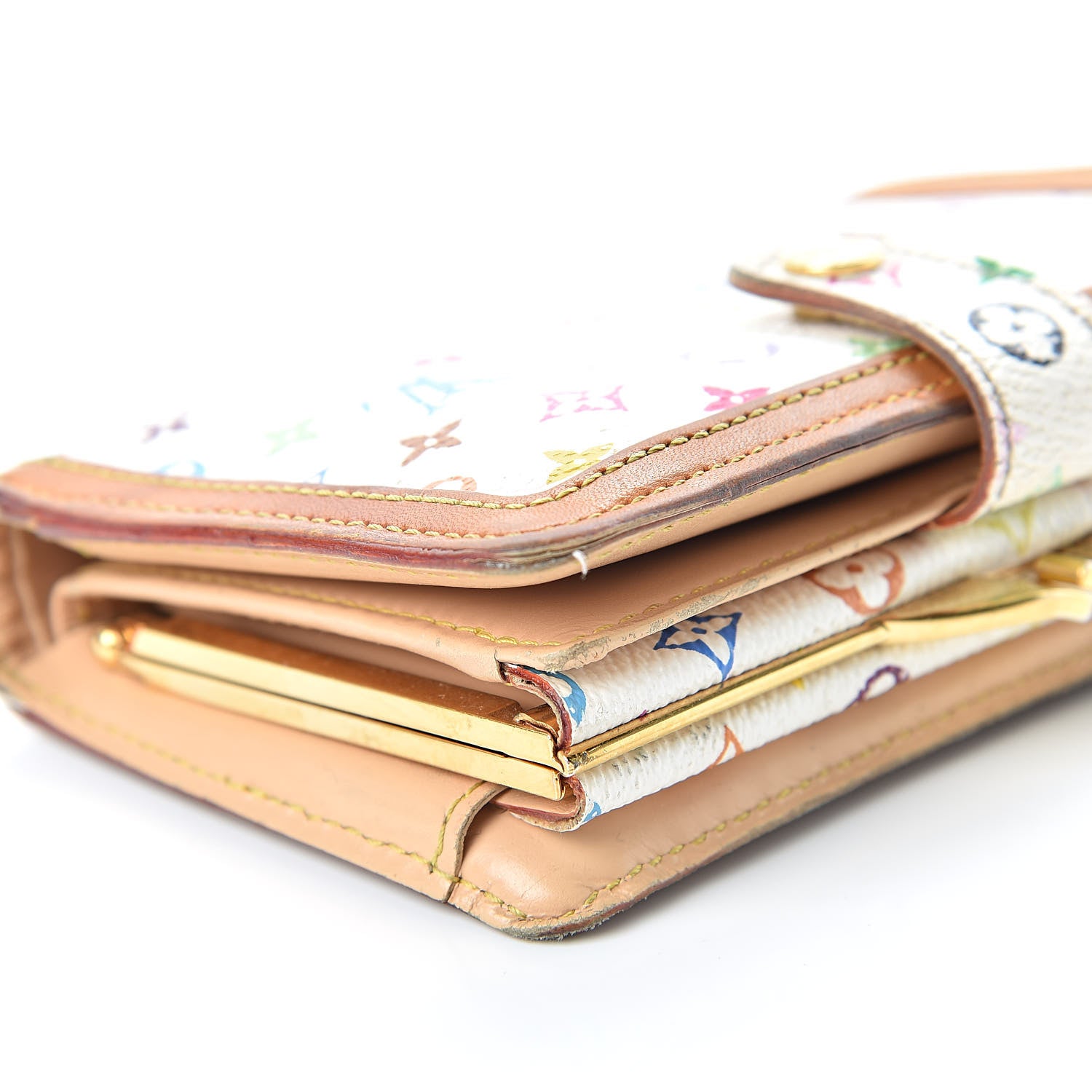 Louis Vuitton Monogram Multicolor French Purse Wallet White 14 of 21