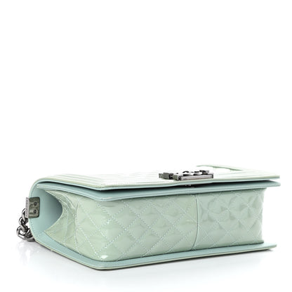 Chanel Patent Chevron Quilted Medium Boy Flap Green 4 of 10