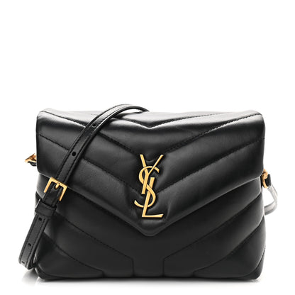 Saint Laurent Calfskin Y Quilted Monogram Toy Loulou Crossbody Bag Black 1 of 15