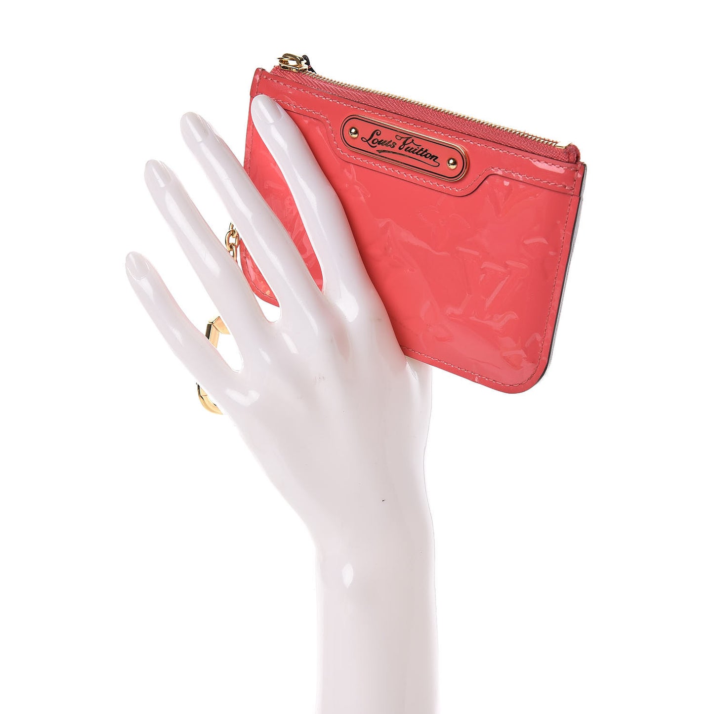 Vernis Key Pouch Rose Litchi