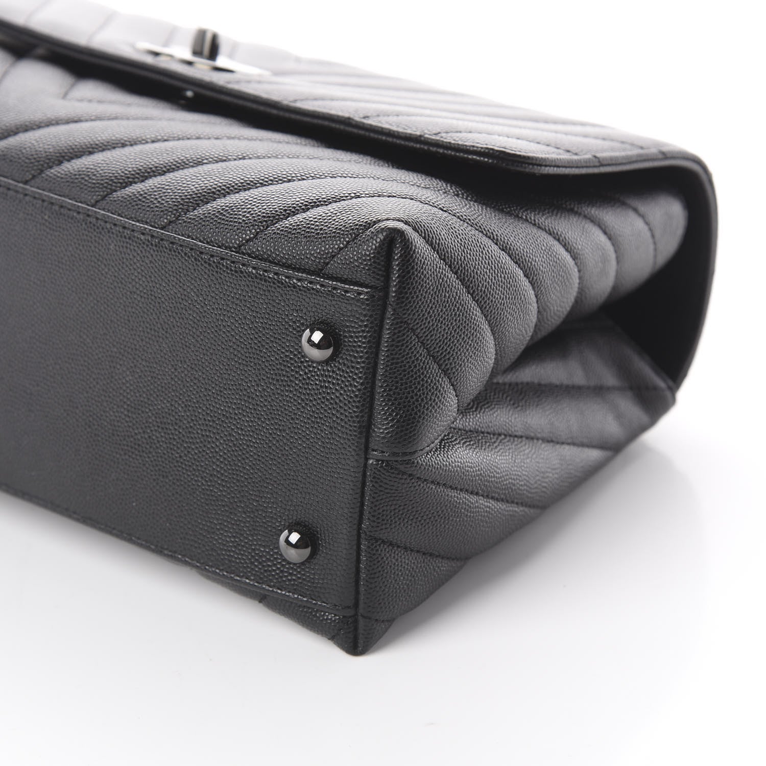 Chanel Caviar Chevron Quilted Small Coco Handle Flap So Black 6 of 8