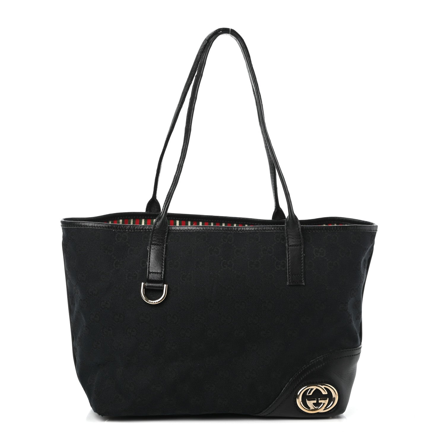 Gucci Monogram Medium New Britt Tote Black 1 of 15