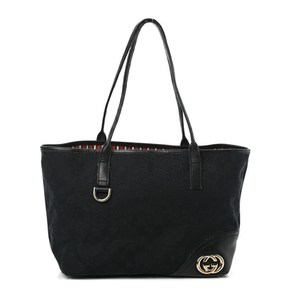 Gucci Monogram Medium New Britt Tote Black 1 of 15