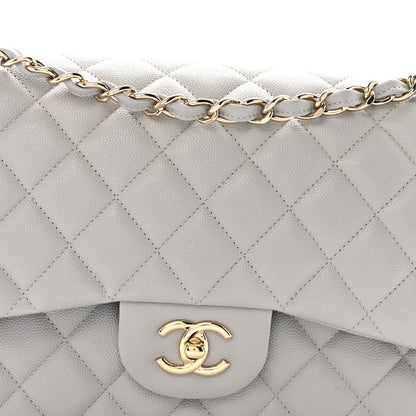 Chanel Caviar Quilted Jumbo Double Flap Grey 8 of 10