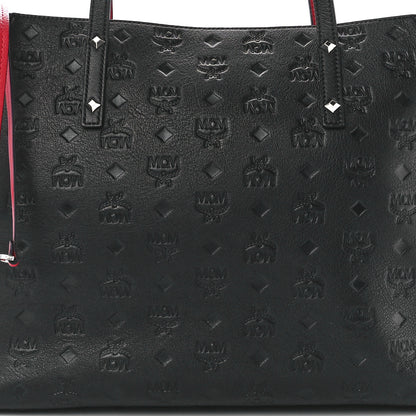MCM Calfskin Ottomar Monogram Medium Klara Shopper Tote Black 8 of 11