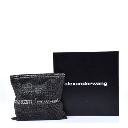 Alexander Wang Rhinestone Chain Mesh Wanglock Logo Pouch Black White 9 of 10