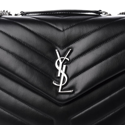 Saint Laurent Calfskin Y Quilted Monogram Medium Loulou Chain Satchel Black 7 of 12