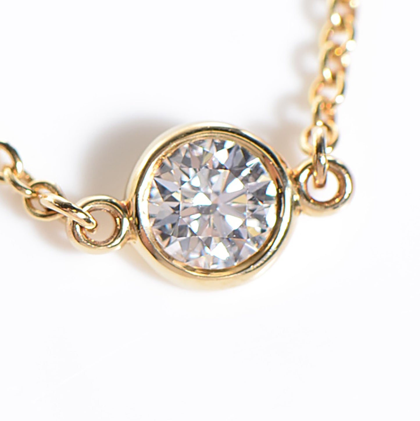 18K Yellow Gold 3 Station Diamonds by the Yard Necklace