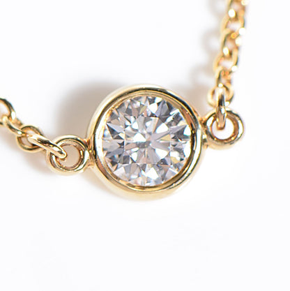 Tiffany 18K Yellow Gold 3 Station Diamonds by the Yard Necklace 3 of 7