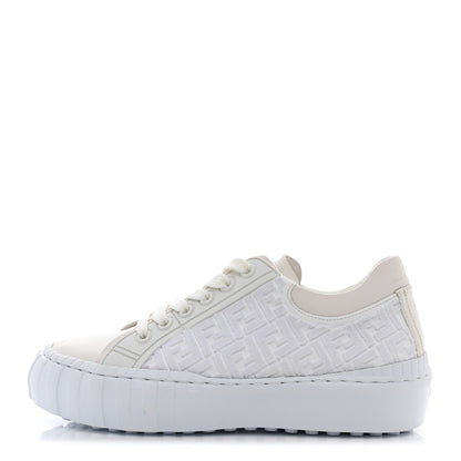 Fendi Velvet FF Calfskin Womens Fendi Force Low Top Sneakers 36 White 1 of 8
