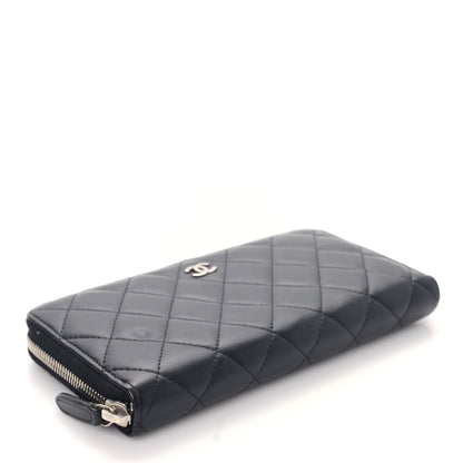 Chanel Lambskin Quilted Large Gusset Zip Around Wallet Black 4 of 10