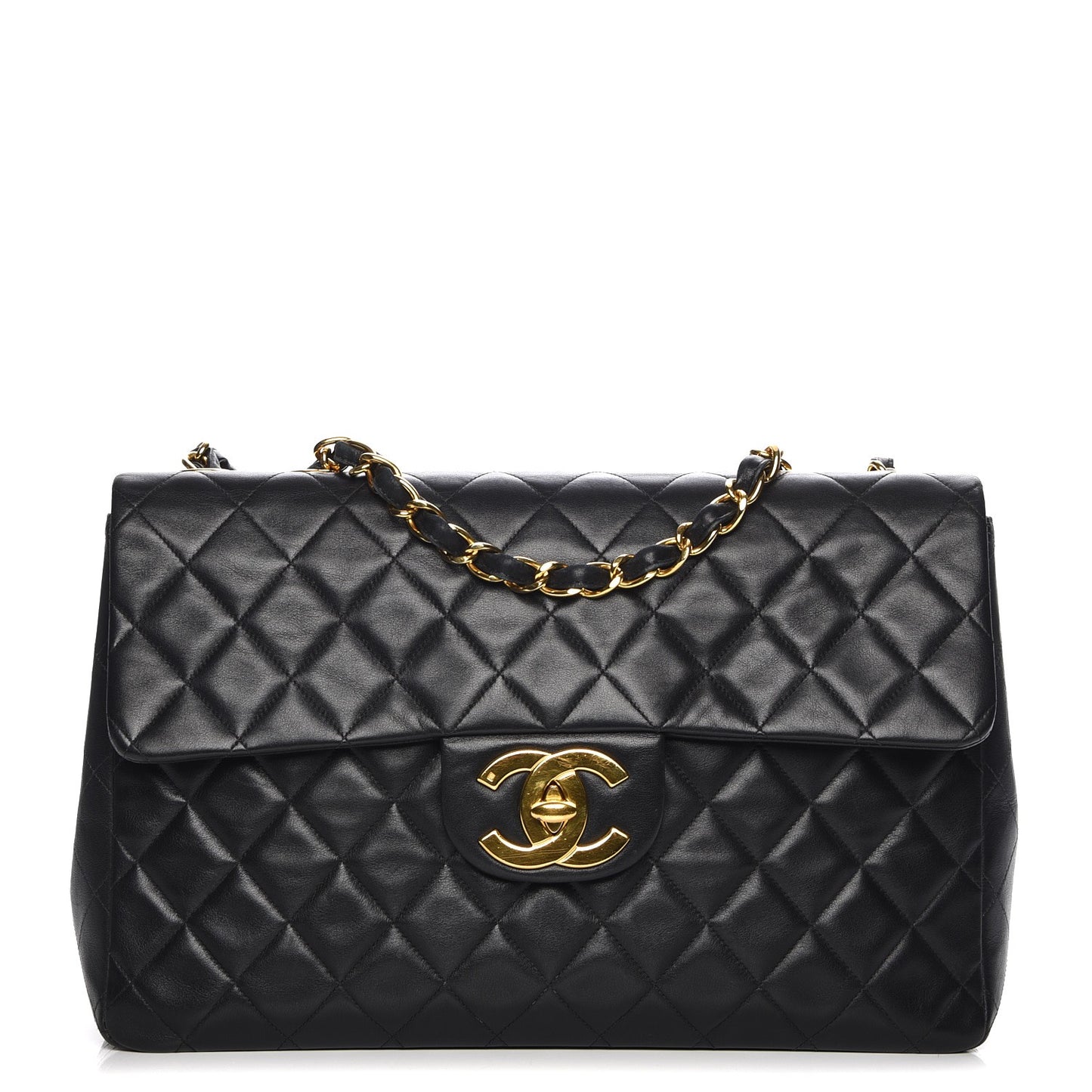 Lambskin XL Jumbo Flap Black