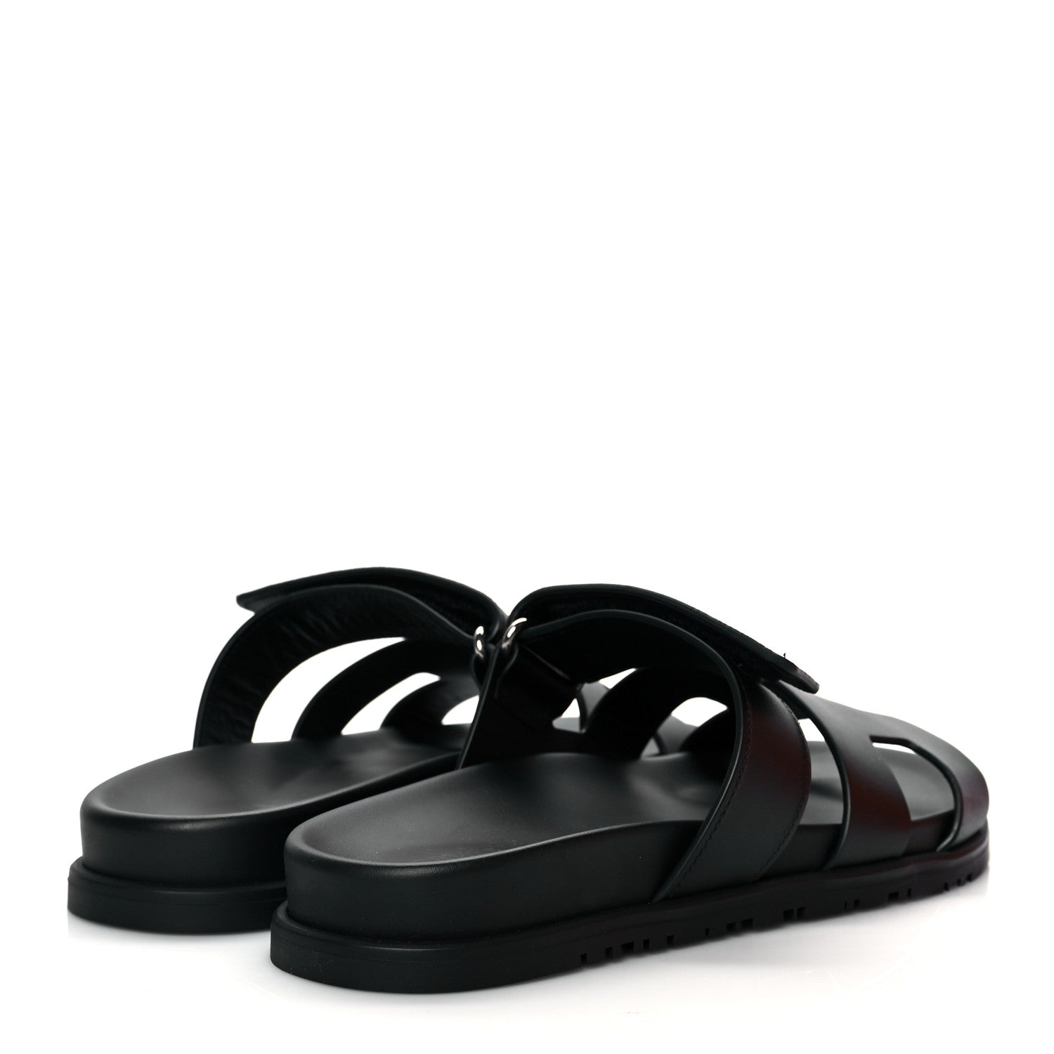 Hermes Calfskin Womens Chypre Sandals 38 Black 4 of 9