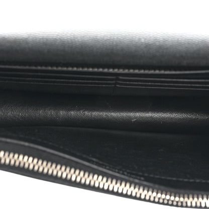 Saint Laurent Metallic Grain De Poudre Clasic Monogram Kate Tassel Chain Wallet Argento 5 of 16