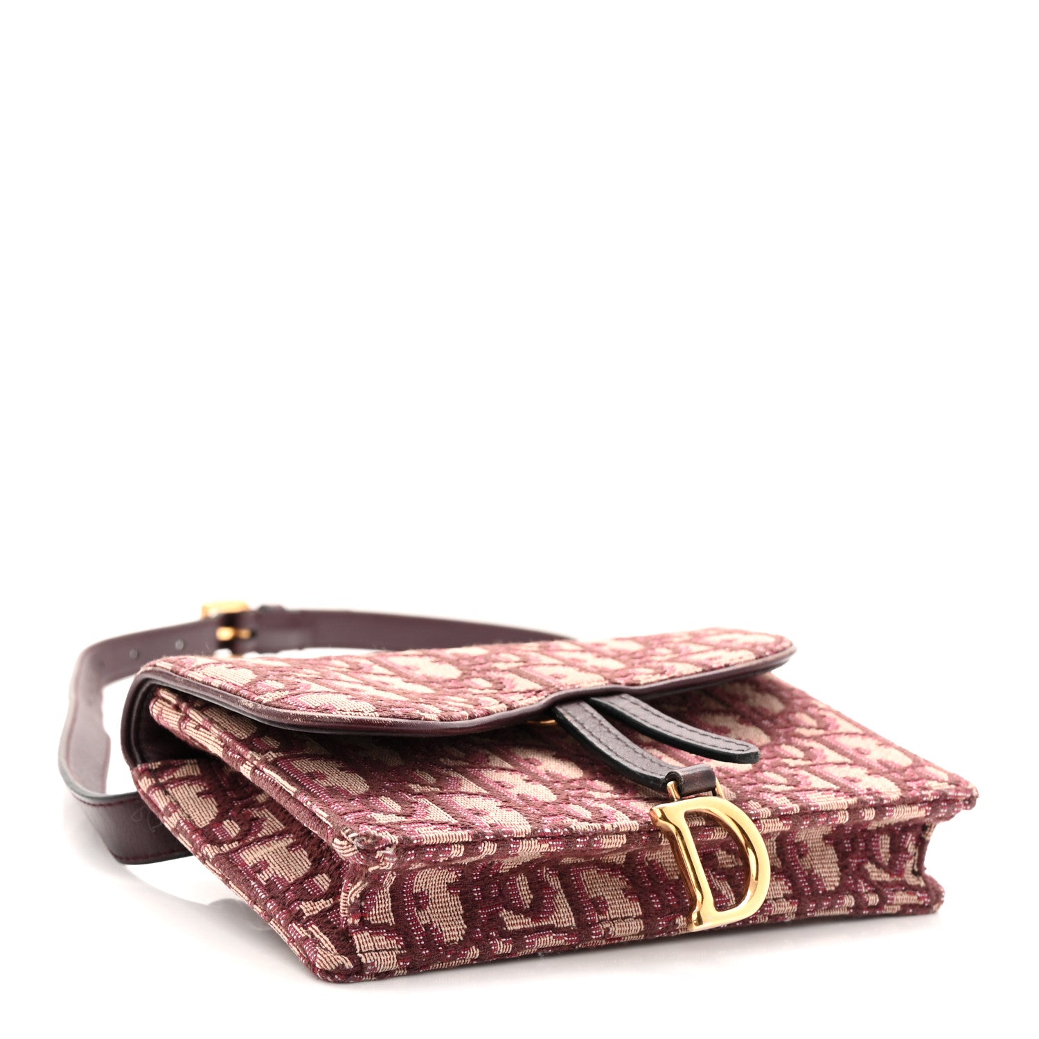 Christian Dior Oblique Saddle Belt Bag Bordeaux 4 of 10