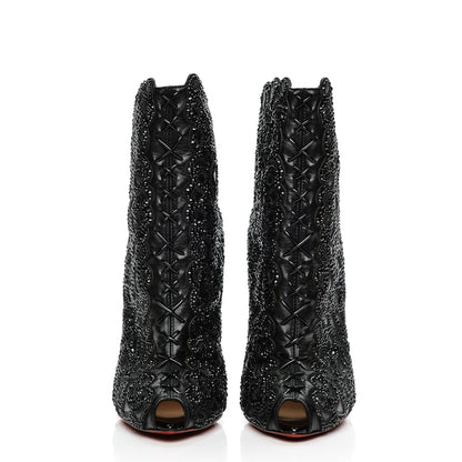 Christian Louboutin Calfskin Strass Rihanini 120 Booties 37 Black 2 of 8