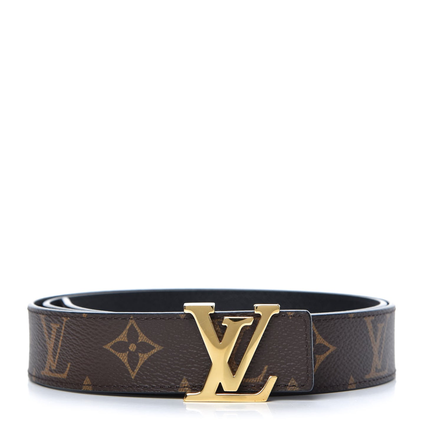 Calfskin Monogram 30mm LV Initiales Reversible Belt 90 36 Black
