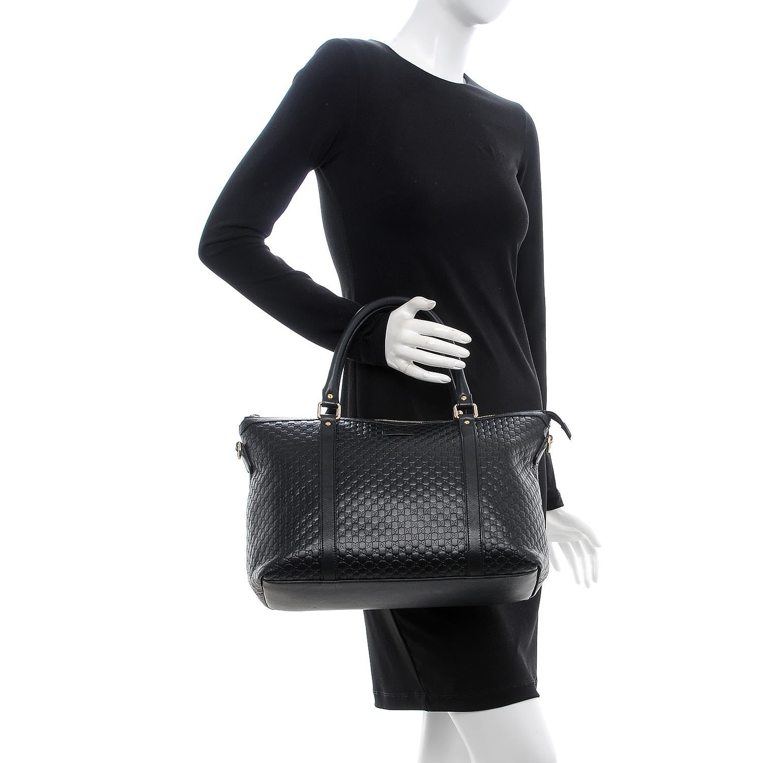 Gucci Soft Microguccissima Medium Zippered Satchel Black 2 of 12