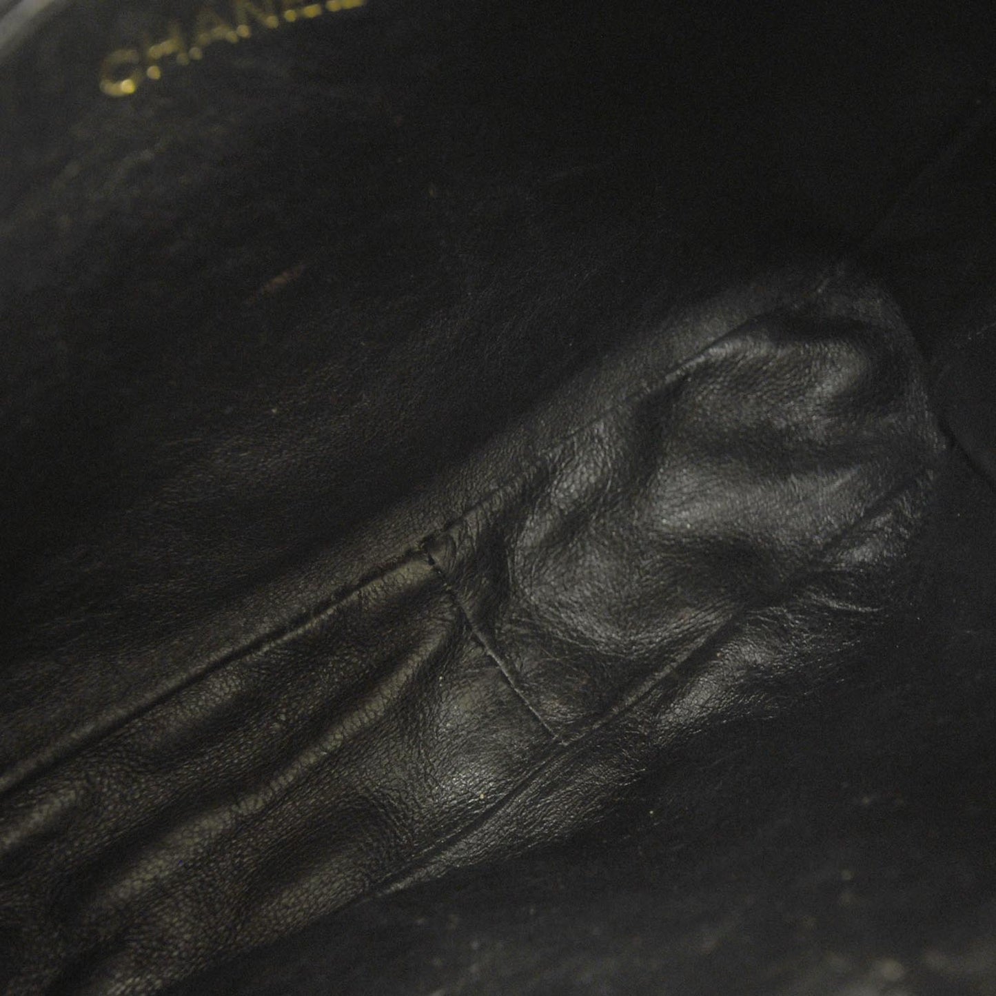 Lambskin Quilted Tassel Camera Case Black